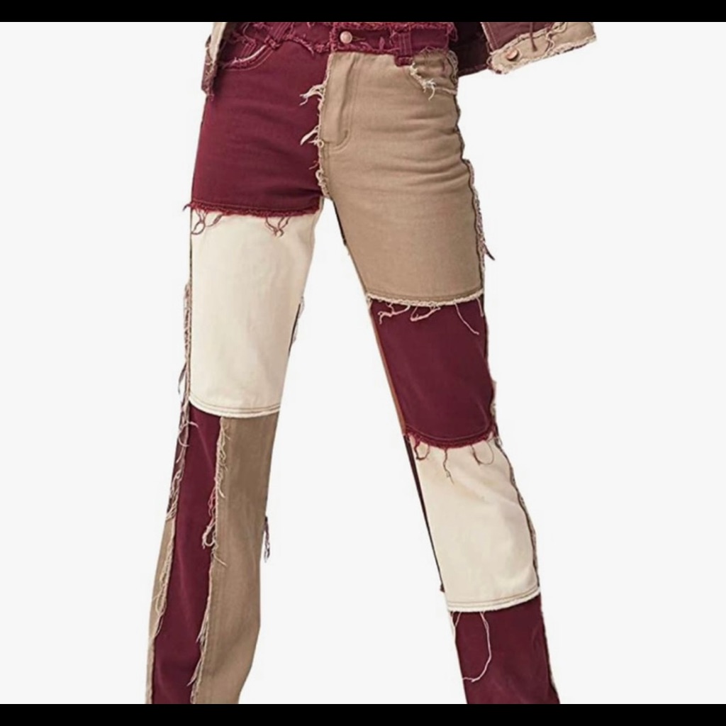 High Waisted Patchwork Jeans